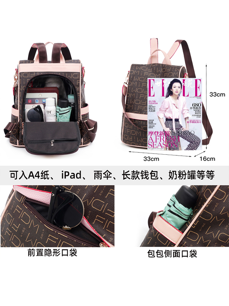 Large Capacity Women's Backpack - Fashionable Commuting Bag, Double Shoulder Design, European and American Style, Ideal for Moms Large Capacity Women's Backpack - Fashionable Commuting Bag, Double Shoulder Design, European and American Style, Ideal for Moms