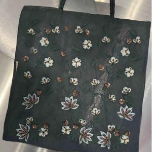Large Capacity Women's Commuter Tote Bag - 2025 New Embroidered Floral Daisy Mesh Design