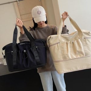 Large Capacity Women's Tote Bag for Travel, Fitness, Business Trips - Versatile Maternity & Luggage Storage with Trolley Compatibility