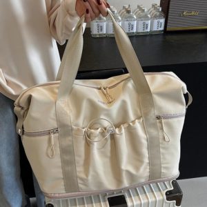 Large Capacity Women's Tote Bag for Travel, Fitness, Business Trips - Versatile Maternity & Luggage Storage with Trolley Compatibility