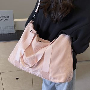 Large Capacity Women's Travel Bag - Solid Color, Portable Hand-Held Design, Ideal for Maternity, Sports, Gym, and Luggage.