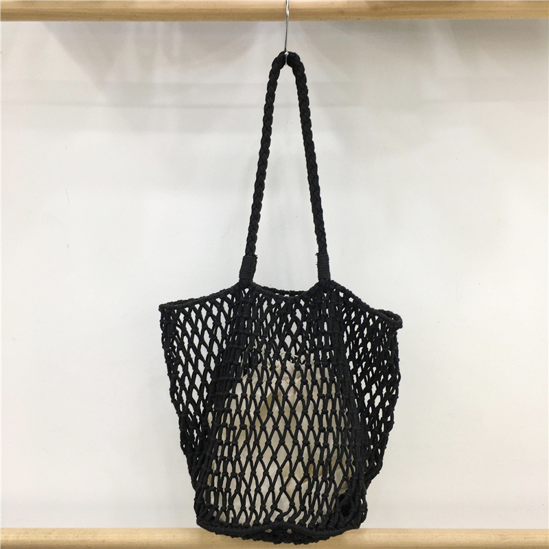 Large Capacity Woven Fishing Net Beach Bag - Stylish Summer Shoulder Tote for Vacation, Underarm Carry, and Casual Outings