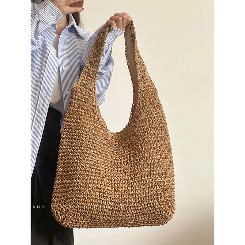 Large Capacity Woven Straw Tote Bag for Women - Summer 2024 Beach Vacation Shoulder Bag Large Capacity Woven Straw Tote Bag for Women - Summer 2024 Beach Vacation Shoulder Bag