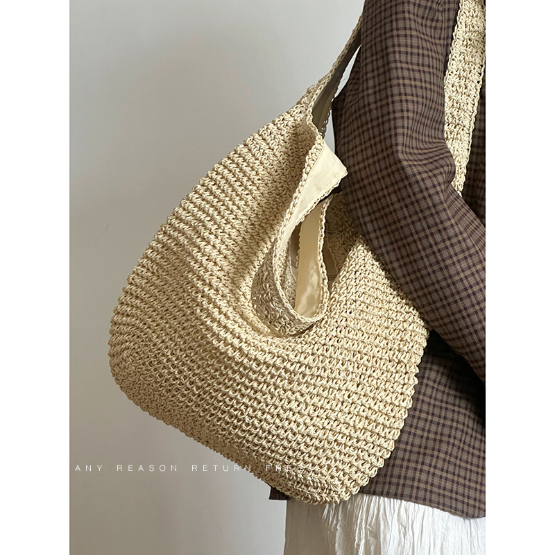 Large Capacity Woven Straw Tote Bag for Women - Summer 2024 Beach Vacation Shoulder Bag Large Capacity Woven Straw Tote Bag for Women - Summer 2024 Beach Vacation Shoulder Bag