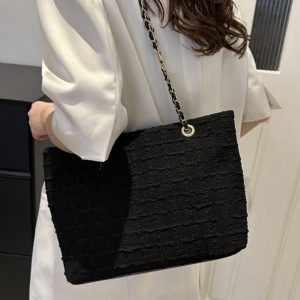 Large Textured Retro Handbag for Women - Trendy 2025 Korean Style Shoulder Tote Bag with High Capacity
