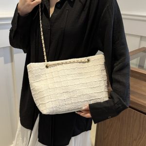 Large Textured Retro Handbag for Women - Trendy 2025 Korean Style Shoulder Tote Bag with High Capacity