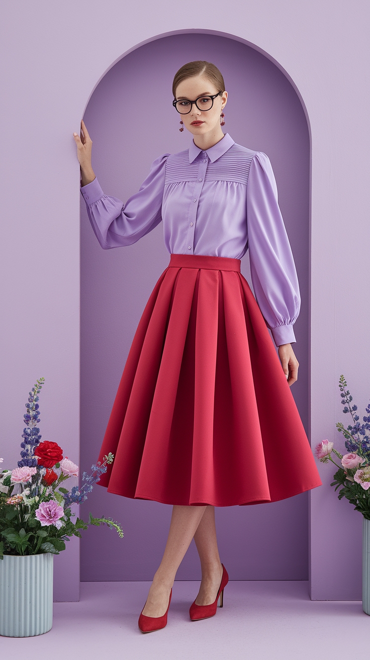 Lavender and Red Outfit Combinations to Inspire You outfit idea