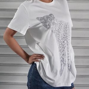 Leopard Print Loose-Fit T-shirt - Trendy Casual Top for 90s Inspired Street Style