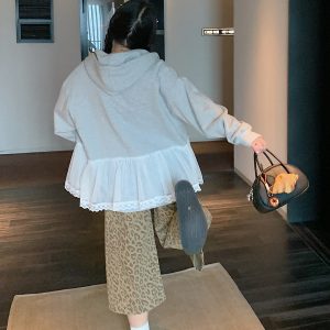 Leopard Print Wide-Leg Jeans for Women - High-Waisted Cropped Pants in Loose Lazy Style, Spring/Summer 2025 Fashion