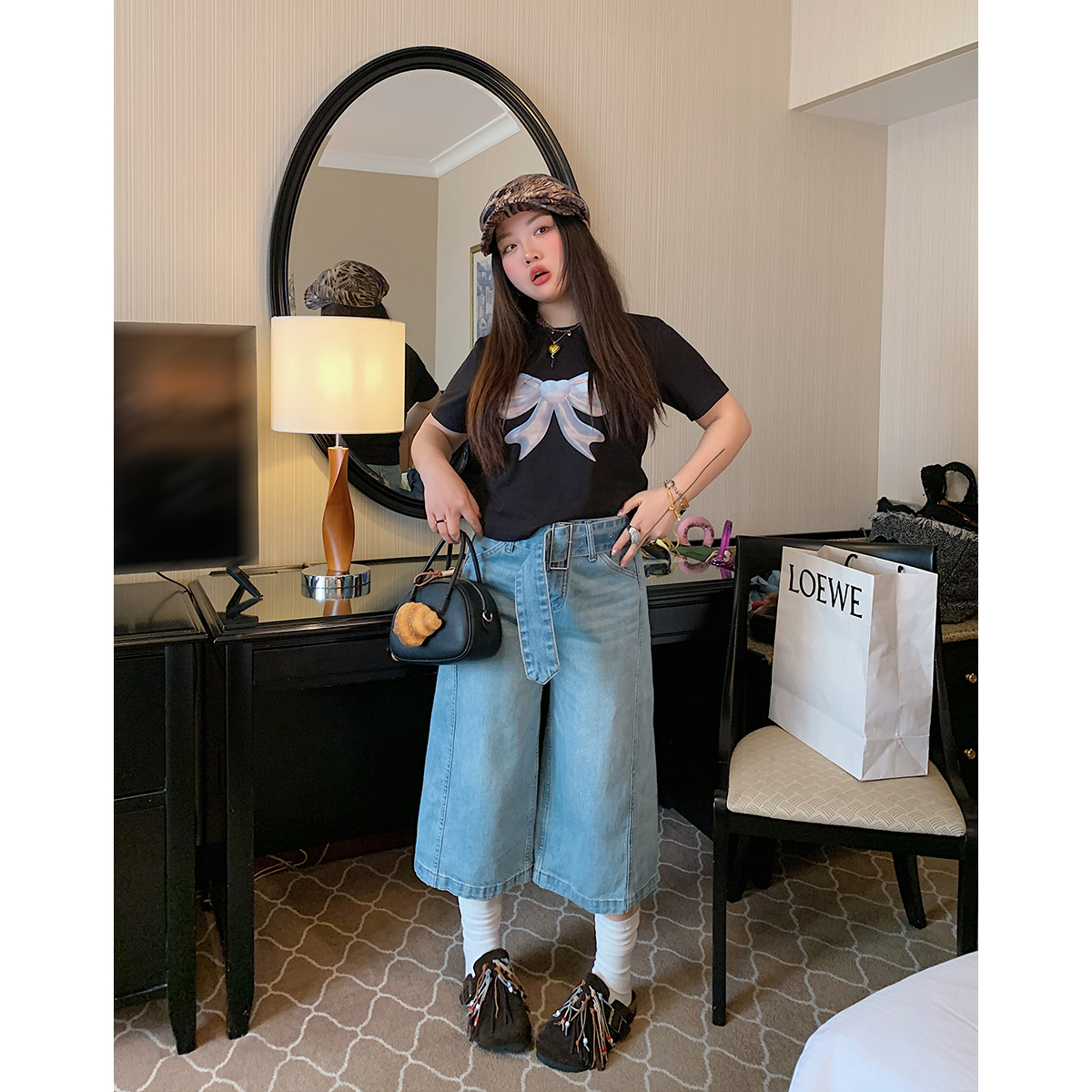 Leopard Print Wide-Leg Jeans for Women - High-Waisted Cropped Pants in Loose Lazy Style, Spring/Summer 2025 Fashion Leopard Print Wide-Leg Jeans for Women - High-Waisted Cropped Pants in Loose Lazy Style, Spring/Summer 2025 Fashion