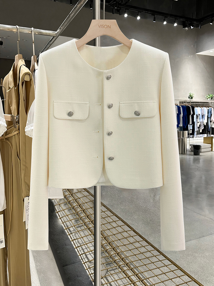Light Beige Semi-Mature Fragrant Wind Coat for Women - New Spring 2025 Draped Short Top for Autumn, Chic Casual Style Light Beige Semi-Mature Fragrant Wind Coat for Women - New Spring 2025 Draped Short Top for Autumn, Chic Casual Style