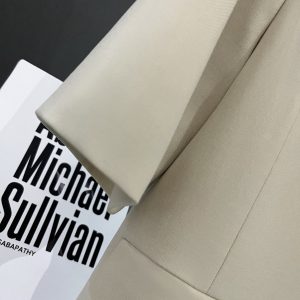 Light Beige Thin Design Blazer for Women - Vintage College Style Suit, 2025 Summer Trend, Chic and Mature Fashion