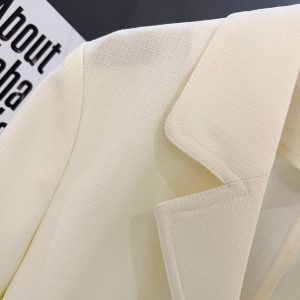 Light Beige Thin Women's Blazer Jacket - 2025 Summer New Gentle Academy Style, Chic English Fashion Outerwear