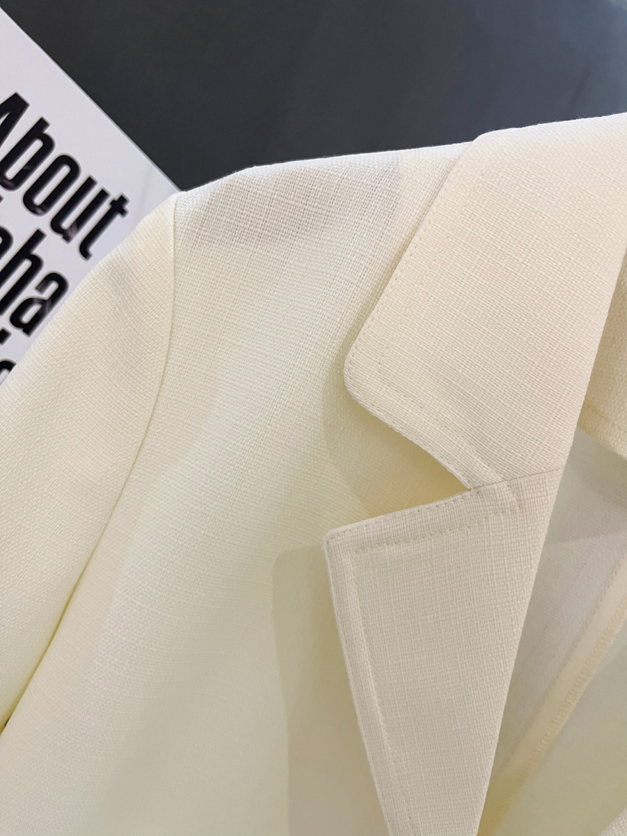 Light Beige Thin Women's Blazer Jacket - 2025 Summer New Gentle Academy Style, Chic English Fashion Outerwear Light Beige Thin Women's Blazer Jacket - 2025 Summer New Gentle Academy Style, Chic English Fashion Outerwear