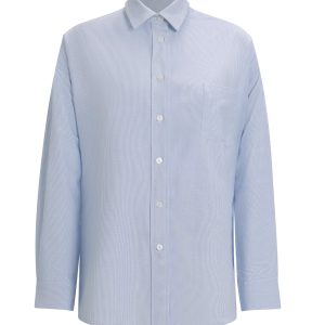 Light Blue Striped Casual Long Sleeve Shirt - Classic Loose Fit for Effortless Style, Perfect for 90s and Y2K Inspired Looks