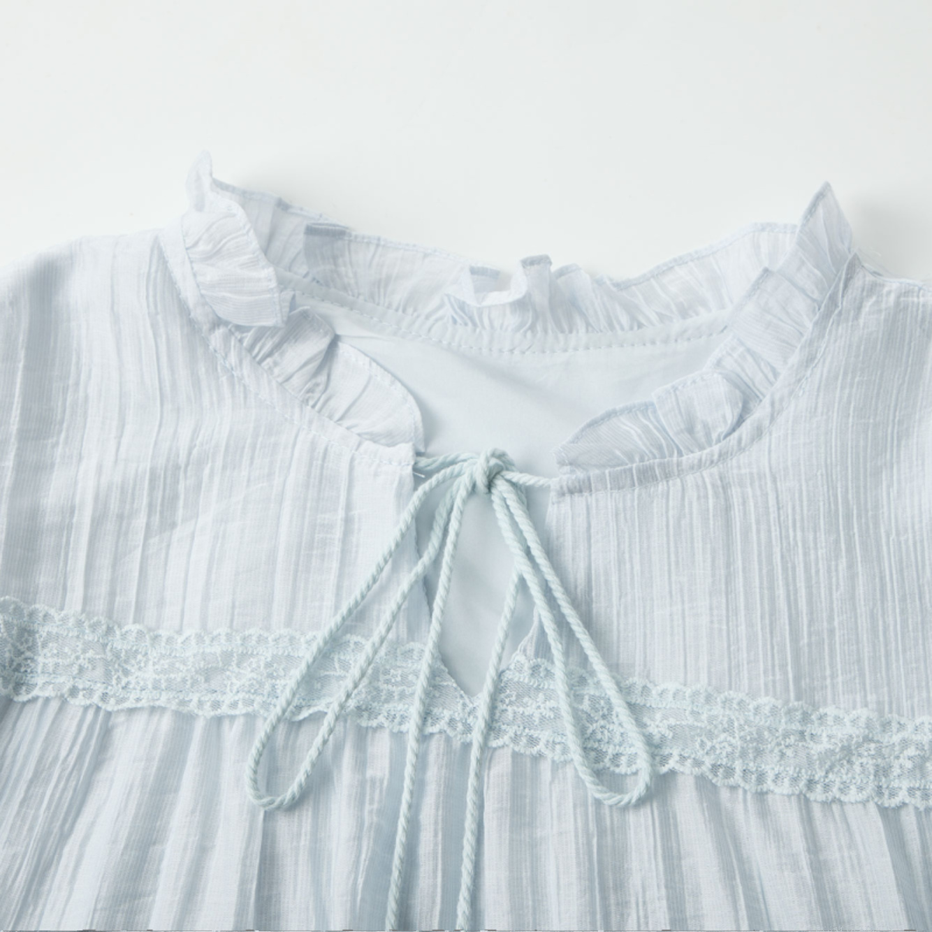 Light Blue Tassel Tie Dress for Women - Summer National Style Loose Fit, Beautiful Design, Small Size, Perfect for Y2K and Korean Fashion Light Blue Tassel Tie Dress for Women - Summer National Style Loose Fit, Beautiful Design, Small Size, Perfect for Y2K and Korean Fashion