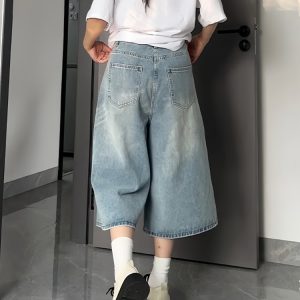 Light-Colored Women's Plus-Size Summer Wide-Leg Pants, High-Waisted Loose-Fitting 7/8 Length Trousers for a Flattering Fit