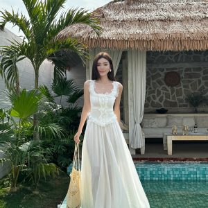 Light Fabric Summer Lace Trim Spliced Inner Knitted Vest Shirt for Women - Sweet & Spicy Style