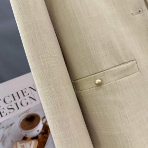 Light Khaki French-Style Short Blazer for Women, Spring Autumn 2025, Chic Mature Top, Korean Style Fashion