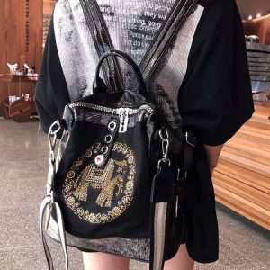 Light Luxury Fashion Backpack for Women - Large Capacity Dual-Use Shoulder Bag, High-End Commuting Style