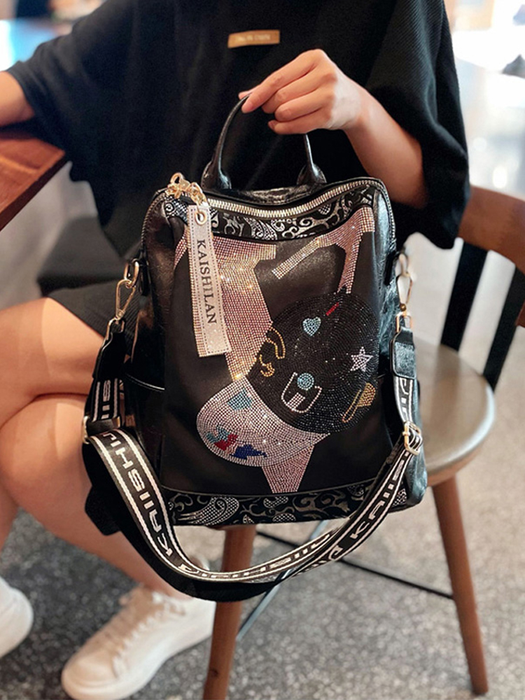 Light Luxury Fashion Backpack for Women - Large Capacity Dual-Use Shoulder Bag, High-End Commuting Style Light Luxury Fashion Backpack for Women - Large Capacity Dual-Use Shoulder Bag, High-End Commuting Style