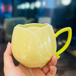 Light Luxury Tulip Ceramic Drinking Cup - Elegant Gift for Girls, Perfect Birthday Mug for Best Friends