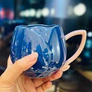 Light Luxury Tulip Ceramic Drinking Cup - Elegant Gift for Girls, Perfect Birthday Mug for Best Friends