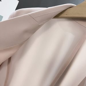 Light Pink Elegant Women's Blazer Jacket - Thin High-End Spring/Summer Suit Top for Intellectual Style