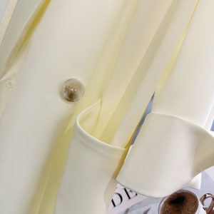 Light Yellow Loose Fit Suit Jacket for Women - Stylish Draping Blazer, 2025 Spring/Summer, Sun-Protective, Age-Reducing Fashion