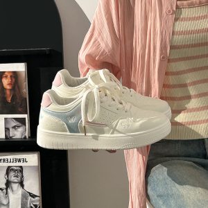 Lightweight Breathable White Sneakers for Women - 2025 Summer Mesh Casual Shoes, Korean Style Versatile Sports Footwear for Students