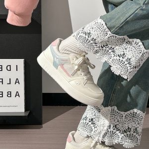 Lightweight Breathable White Sneakers for Women - 2025 Summer Mesh Casual Shoes, Korean Style Versatile Sports Footwear for Students