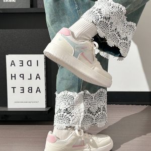 Lightweight Breathable White Sneakers for Women - 2025 Summer Mesh Casual Shoes, Korean Style Versatile Sports Footwear for Students