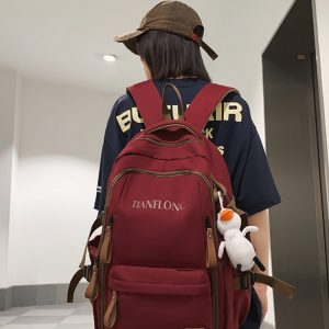 Lightweight Double Shoulder Bag for Girls - Stylish Classroom Backpack for High School & College Students, Travel Laptop Carrier