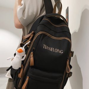 Lightweight Double Shoulder Bag for Girls - Stylish Classroom Backpack for High School & College Students, Travel Laptop Carrier