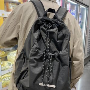 Lightweight Drawstring Backpack for Men - Summer 2025 Outdoor Cycling & Travel Bag, Ideal for School & Mountaineering Adventures