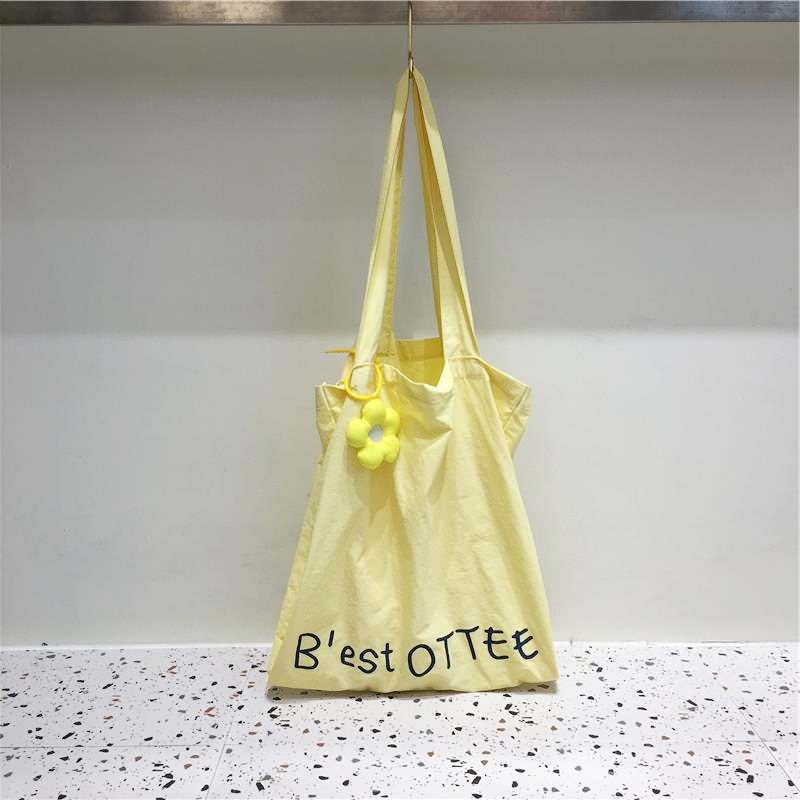 Lightweight Flower Pendant Nylon Tote Bag - Versatile Spring Summer Dopamine Outfit Shoulder Bag for Everyday Style Lightweight Flower Pendant Nylon Tote Bag - Versatile Spring Summer Dopamine Outfit Shoulder Bag for Everyday Style