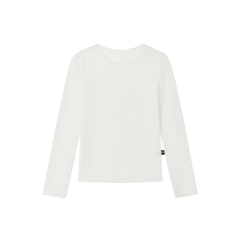 Lightweight Heart Jacquard Mesh Inner Layer Top - Thin Mist Design for Effortless Style, Perfect for 90s and Y2K Inspired Looks