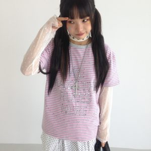 Lightweight Heart Jacquard Mesh Inner Layer Top - Thin Mist Design for Effortless Style, Perfect for 90s and Y2K Inspired Looks