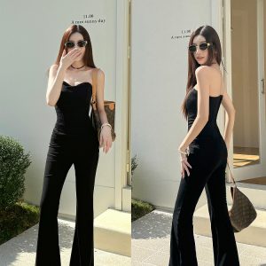 Lightweight High-Waisted Bell-Bottom Pants for Spring & Summer, Stretchy Slim-Fit Draped Wide-Leg Trousers