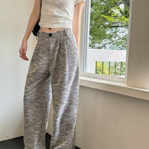 Lightweight High-Waisted Wide-Leg Pants for Women - Loose Fit, Thin Fabric, Perfect for Spring, Summer, Autumn & Winter
