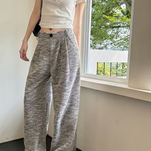 Lightweight High-Waisted Wide-Leg Pants for Women - Loose Fit, Thin Fabric, Perfect for Spring, Summer, Autumn & Winter