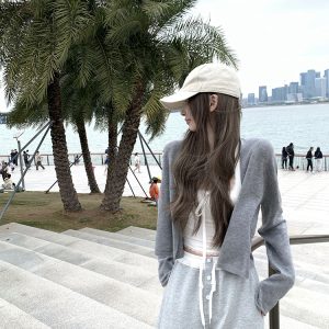 Lightweight Knit Cardigan for Women, Soft Solid Color Sweater with Wool, Summer Layering Piece for Sun Protection, Casual Chic Style