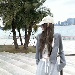 Lightweight Knit Cardigan for Women, Soft Solid Color Sweater with Wool, Summer Layering Piece for Sun Protection, Casual Chic Style