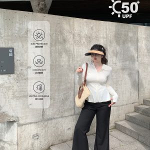 Lightweight Korean Style Cardigan for Yoga - UPF50+ Sun Protection, Anti-Ultraviolet, Slightly Chubby Small Waist, Comic Print Design