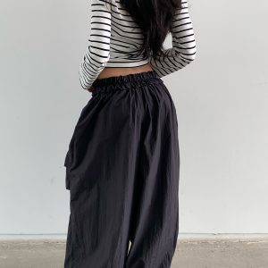 Lightweight Loose Pants with Cloud Waistband for Virtual Abs Line - Zero Gravity Mode, Available in 2 Colors, Trendy Comfort Wear