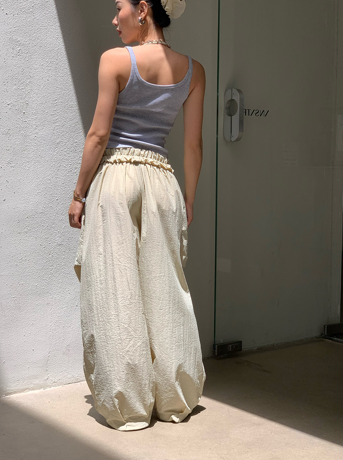 Lightweight Loose Pants with Cloud Waistband for Virtual Abs Line - Zero Gravity Mode, Available in 2 Colors, Trendy Comfort Wear Lightweight Loose Pants with Cloud Waistband for Virtual Abs Line - Zero Gravity Mode, Available in 2 Colors, Trendy Comfort Wear