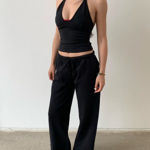 Lightweight Low-Rise Hybrid Sweatpants with Curvy Back Pockets - Comfortable Pajama Pants for Home and Casual Wear