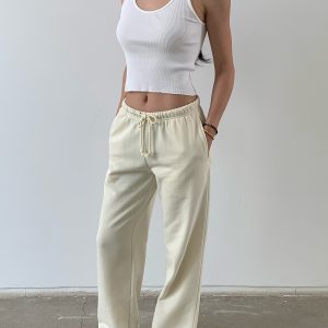 Lightweight Low-Rise Hybrid Sweatpants with Curvy Back Pockets - Comfortable Pajama Pants for Home and Casual Wear