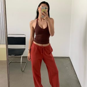 Lightweight Low-Rise Hybrid Sweatpants with Curvy Back Pockets - Comfortable Pajama Pants for Home and Casual Wear