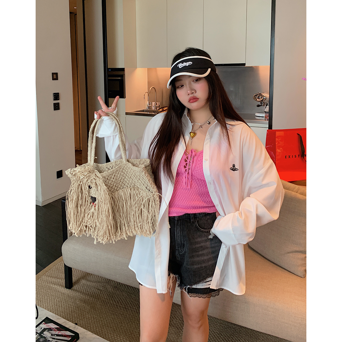 Lightweight Luxury Long Sleeve Sunscreen Shirt for Plus-Size Women - 2025 Summer Style, Belly Covering Top